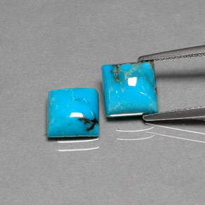  карата, натуральный Синий / Голубой Бирюзовый, Квадрат, Непрозрачный