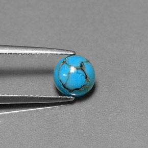 0.96 карата, натуральный Сине-зеленый Бирюзовый, Огранка Круг, Непрозрачный