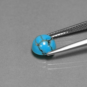 0.96 карата, натуральный Сине-зеленый Бирюзовый, Огранка Круг, Непрозрачный