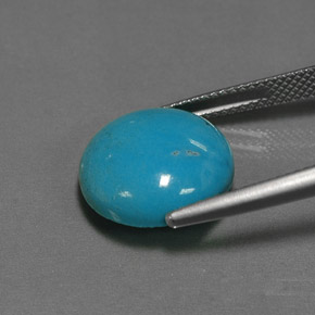 Натуральный синий бирюза 6,66 карата огранка круг, непрозрачный
