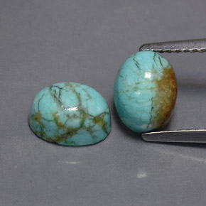  карата, натуральный Сине-зеленый Бирюзовый, Огранка Овал, Непрозрачный