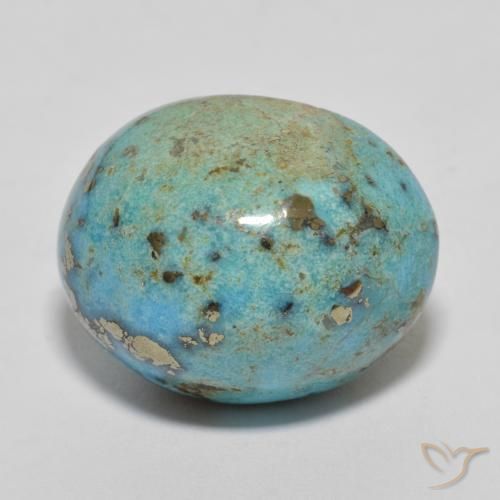 20.37 карата, натуральный Sae Foam Green Бирюзовый, Огранка Овал, Непрозрачный