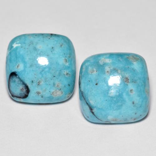 12.15 карата, натуральный Сине-зеленый Бирюзовый, Подушка Крой, Непрозрачный