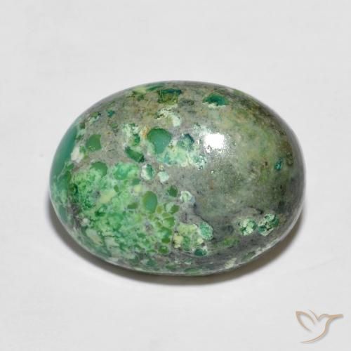 6.49ct Натуральный Светло-зеленый Бирюзовый, Овал, Непрозрачный