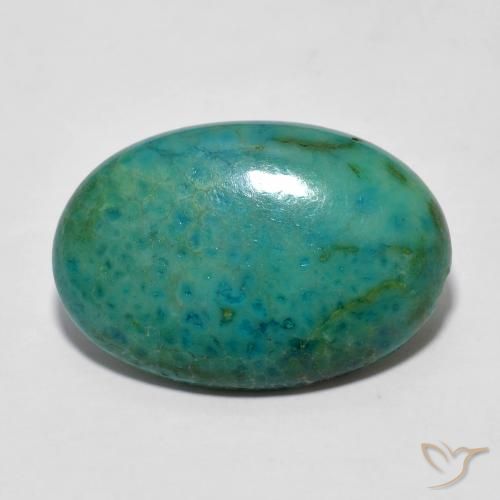 5.87ct Натуральный Electirc Blue Green Бирюзовый, Овал, Непрозрачный
