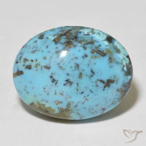 25.73ct Натуральный Светло-сине-зеленый Бирюзовый, Овал, Непрозрачный