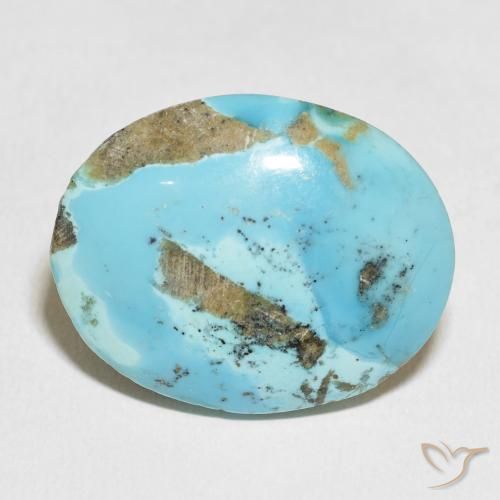 45.84ct Натуральный Ярко-синий зеленый Бирюзовый, Овал, Непрозрачный