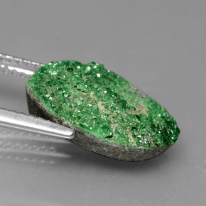 7.06 карата, натуральный Deep Earthy Green Уваровит Гранат Друзи, причудливая, Непрозрачный