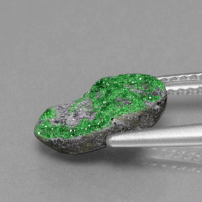 3.14 карата, натуральный Зеленый Уваровит Гранат Друзи, Необычная форма, Непрозрачный