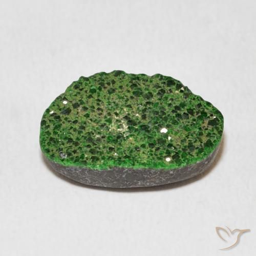 7.35 карата, натуральный Deep Earthy Green Уваровит Гранат Друзи, причудливая, Непрозрачный