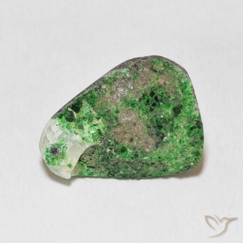 11.91ct Натуральный Зеленый Уваровит Гранат Друзи, Триллион, Непрозрачный