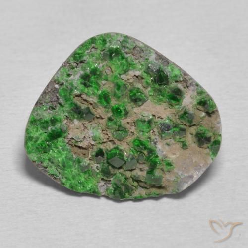 12.73ct Натуральный Темно-зеленый Уваровит Гранат Друзи, причудливая, Непрозрачный