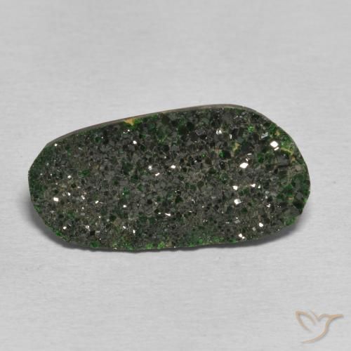 13.62ct Натуральный Коричневато-зеленый Уваровит Гранат Друзи, причудливая, Непрозрачный