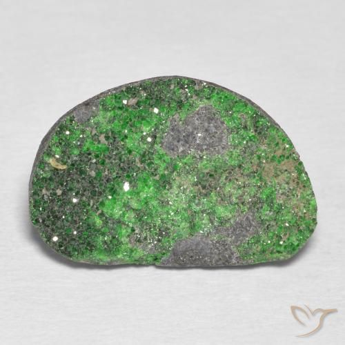 8.71ct Натуральный Лаймово-зеленый Уваровит Гранат Друзи, причудливая, Непрозрачный
