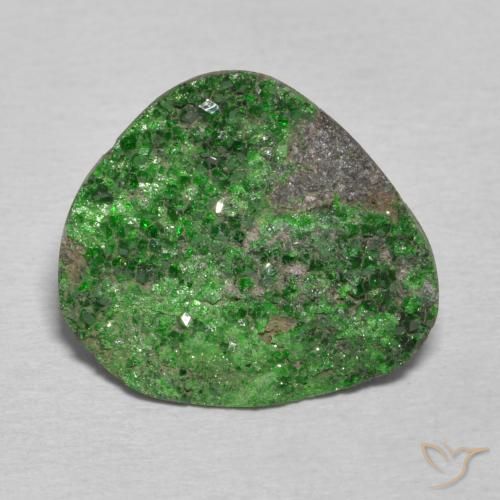 12.59ct Натуральный Темно-зеленый Уваровит Гранат Друзи, причудливая, Непрозрачный