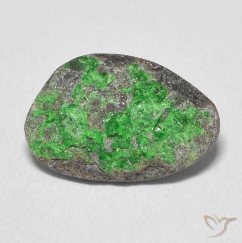 4.88ct Натуральный Лаймово-зеленый Уваровит Гранат Друзи, причудливая, Непрозрачный