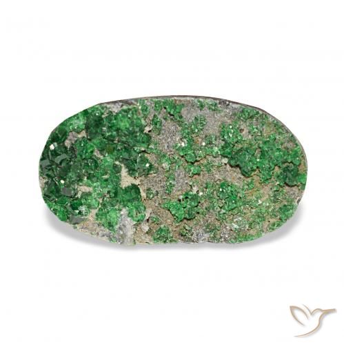 7.91ct Deep Earthy Green Уваровит Гранат Друзи Драгоценные Камни, Овал, Непрозрачный