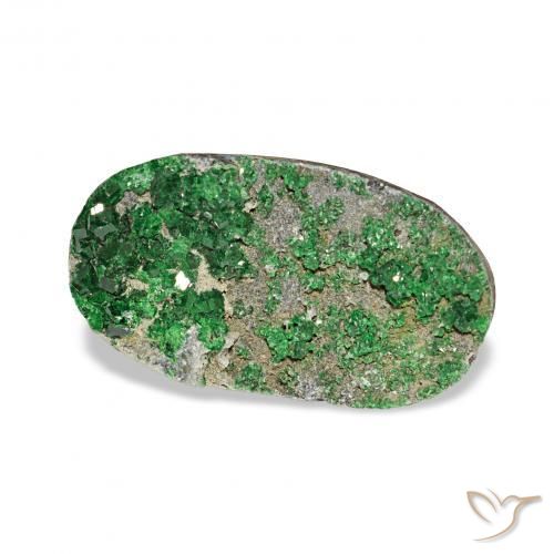 7.91 карата, натуральный Deep Earthy Green Уваровит Гранат Друзи, Овал, Непрозрачный
