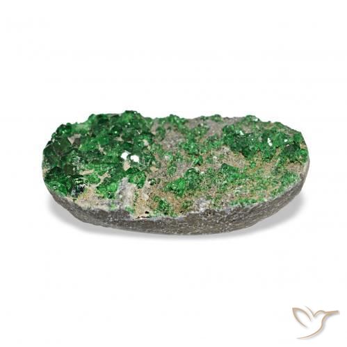 7.91 карата, натуральный Deep Earthy Green Уваровит Гранат Друзи, Овал, Непрозрачный