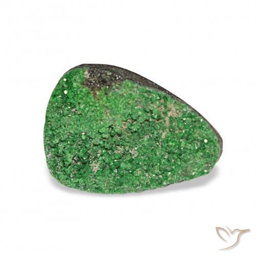 4.86ct Темно-зеленый Уваровит Гранат Друзи, Триллион, Непрозрачный