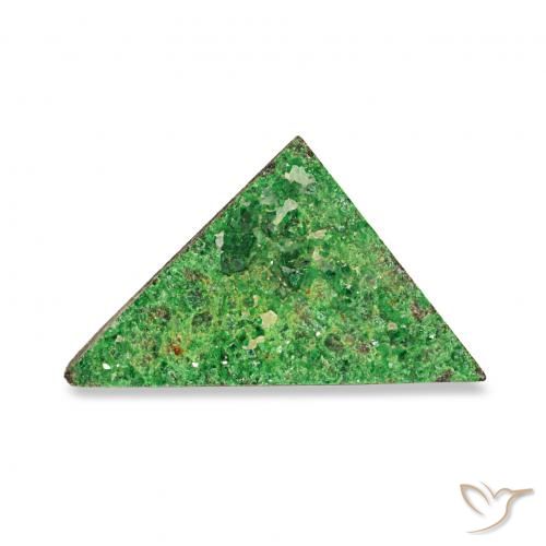 4.85ct Темно-зеленый Уваровит Гранат Друзи, Триллион, Непрозрачный