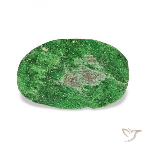 5.69ct Deep Earthy Green Уваровит Гранат Друзи Драгоценные Камни, Овал, Непрозрачный