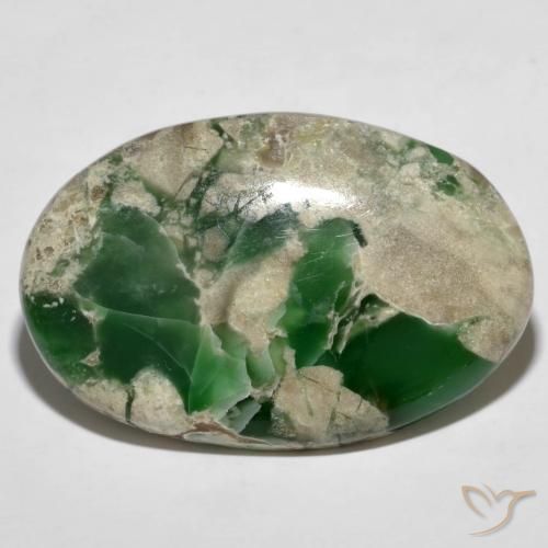 45.60ct Натуральный Средний зеленый варисцит, Овал, Непрозрачный