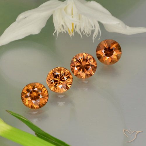 3.73ctw Натуральный Medium-Dark Orange  Циркон, Круглый, Чистота VS