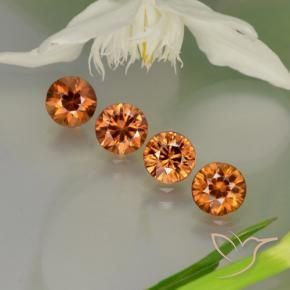 3.73 карата, натуральный Medium-Dark Orange  Циркон, Круглый, Чистота VS