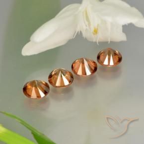 3.73 карата, натуральный Medium-Dark Orange  Циркон, Круглый, Чистота VS
