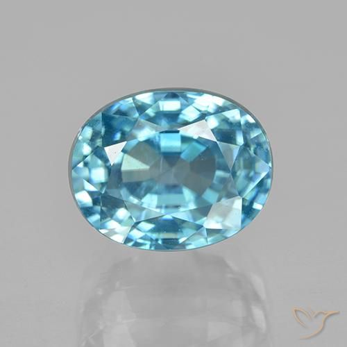 7.20ct Натуральный Синий / Голубой Циркон, Овал, Чистота VS