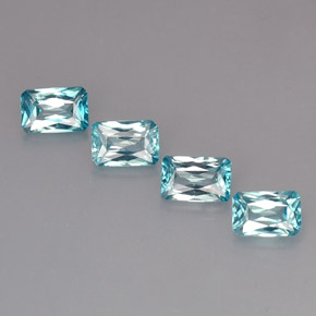 3.41 карата, натуральный Светло-синий Циркон, Изумрудная огранка, Чистота VS