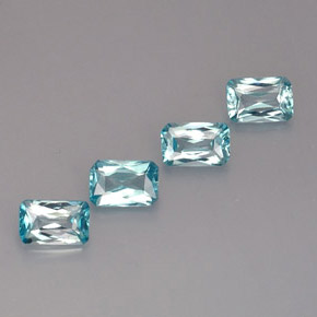  карата, натуральный Синий / Голубой Циркон, Изумрудная огранка, Чистота VS