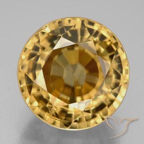 21.78ct Натуральный Средне-светлое золото Циркон, Круглый, IF