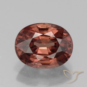 3.27ct Натуральный Темно-малиновый красный Циркон, Овал, VVS-VS
