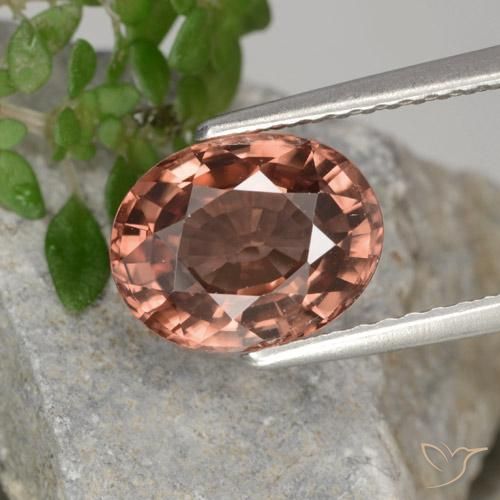 2.70ct Натуральный Индийский Красный Циркон, Овал, Чистота VVS
