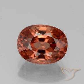 3.38ct Натуральный Средний красный Циркон, Овал, Чистота VVS