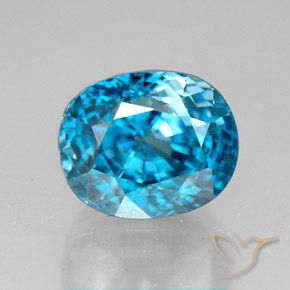6.82ct Натуральный Синий / Голубой Циркон, Овал, Чистота VVS