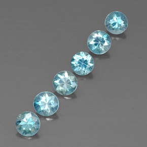Натуральный синий циркон 3,29 карата огранка круг, VVS-VS