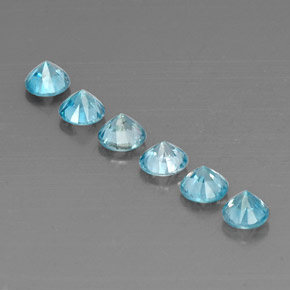 Натуральный синий циркон  карата огранка круг, VVS-VS