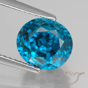 5.46ct Натуральный Электрический синий Циркон, Овал, Чистота VVS