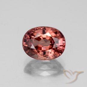 3.29ct Натуральный Бледно-малиновый красный Циркон, Овал, Чистота VS