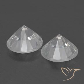 3.65 карата, натуральный Белый Циркон, Круглый, VVS-VS