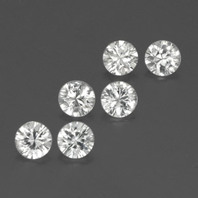  карата, натуральный Белый Циркон, Огранка Круг, Чистота VS
