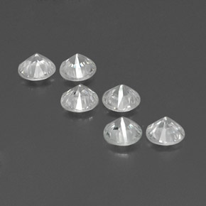  карата, натуральный Белый Циркон, Огранка Круг, Чистота VS