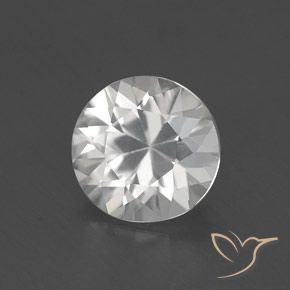 1.67ct Натуральный Белый Циркон, Круглый, VVS-VS