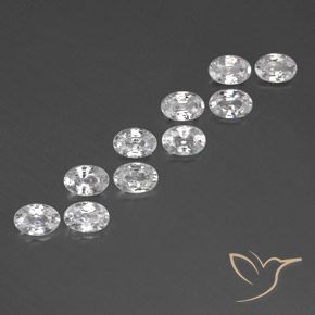 6.99 карата, натуральный Белый Циркон, Овал, VVS-VS