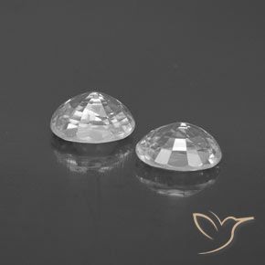 2.91 карата, натуральный Белый Циркон, Овал, VVS-VS