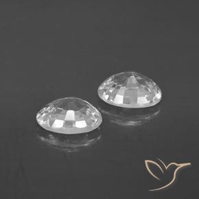 2.63 карата, натуральный Белый Циркон, Овал, VVS-VS