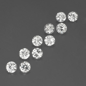  карата, натуральный Белый Циркон, Огранка Круг, VVS-VS